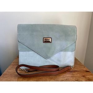 Simply Noelle Blue Faux Leather Large Purse with Gold Accents